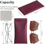 RayLove 2 Pack Glasses Case Soft Eyeglass Case For Women Men Squeeze Top Sunglasses Pouch Travel With Cleaning Cloth