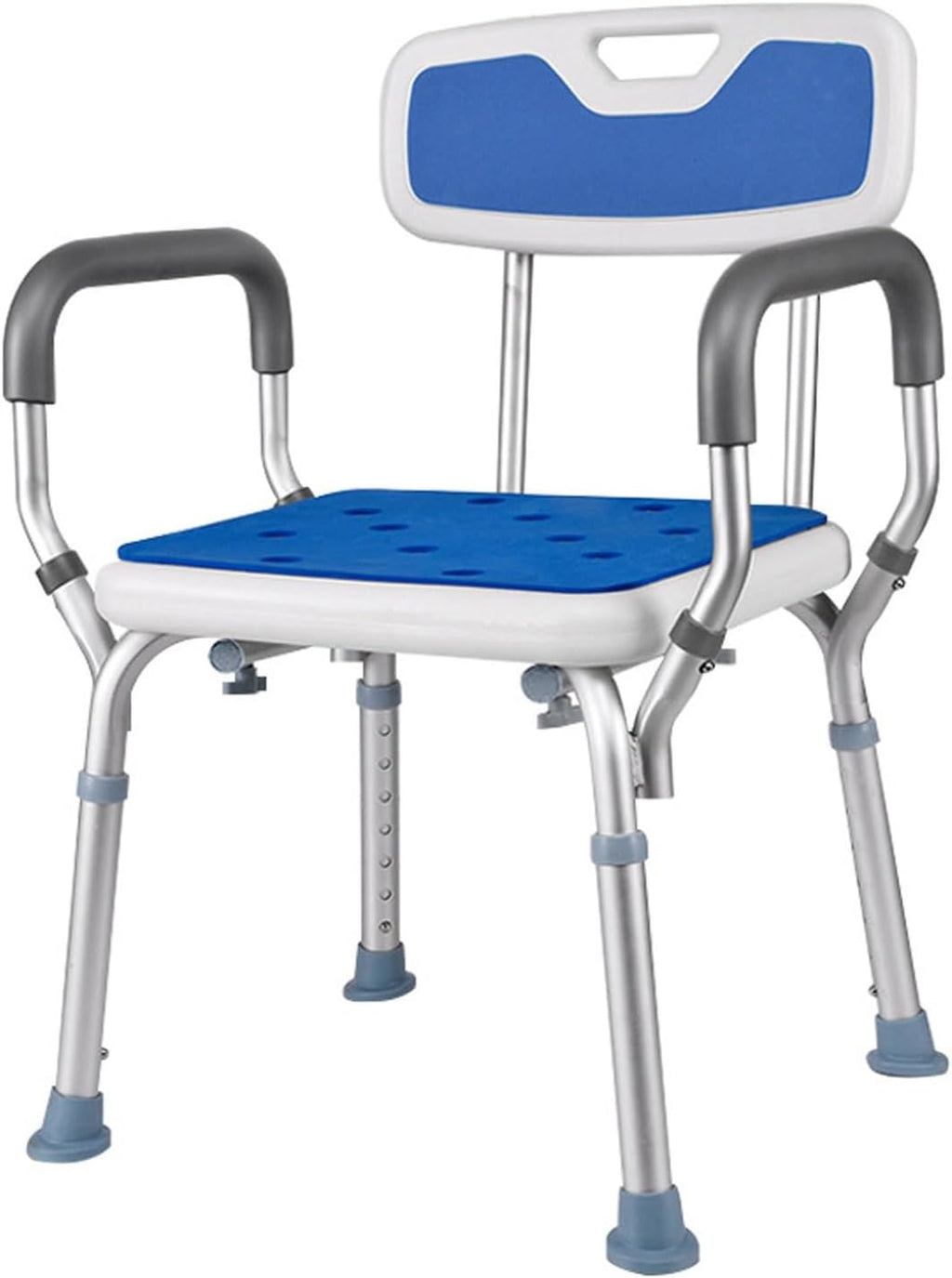 Shower Chair with Arms Heavy Duty Bath Chair with Back Inside Shower Transfer Bath Seat Padded Bench Portable Lift Height Adjustable Legs for Bathtub Non-Slip Feet，Shower Seats for Elderly