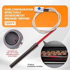 2 Pack Upgraded Hot Rod Igniter Kit Replacement for Traeger, Pit Boss & Camp Chef Smokers, Pellet Grill Igniter Rod Heating Element Compatible Kit with 2 Pcs Fuses, 200W 120V