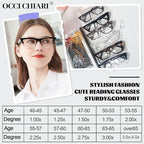 OCCI CHIARI Womens Cat Eye Reading Glasses 2.75+ Oversized Retro Readers 1.0 1.25 1.5 1.75 2.0 2.25 2.5 2.75 3.0 3.5 4.0 5.0 6.0
