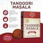 Spicy World Tandoori Masala Spice Mix 3.5oz - Authentic Indian Origin, 16 Spice Blend, Great for Tandoori Seasoning, Paneer, Chicken, Marinades, and Rubs!