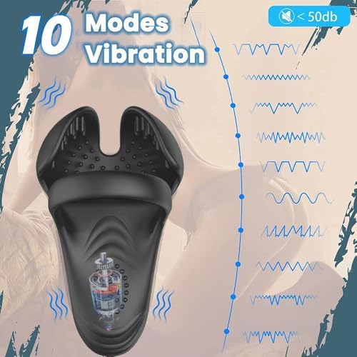 Male Masturbators Vibrating Cock Ring Balls Massager Sex Toy for Men Penis Testicle Stimulator with Remote Dick Vibrator 10 Vibrations Man Vibe Sextoys