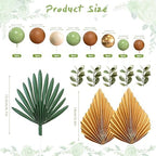 38 PCS Balls Cake Toppers Palm Leaves Cake Decorations for Birthday Wedding Baby Shower Party Supplies Mother's Day （Sage Green）