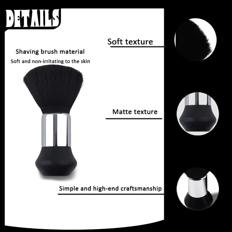 Black Shaving Cream Brush for Men Dad Grandpa Neck Duster Brushes for Husband Boyfriend Beard Brush for Men Barber Accessories Neck Duster Shaving Brushes 5.6 * 1.8inch