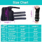 Unisex Forearm and Wrist Support Splint Brace Double Fixation Wrist Brace for Carpal Tunnel, Adjustable Night Time Forearm Immobilizer Brace Splints,10.6 inch (27cm) length(RH/M)