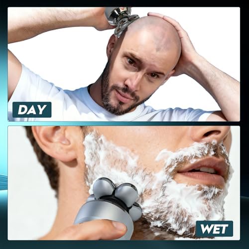 Head Shavers for Bald Men: Upgraded Detachable Head Shaver，6D Floating Heads，Dry and Wet Electric Shaver，IPX8 Waterproof ，LED Display，Grooming Kit with Type-C Fast Charging
