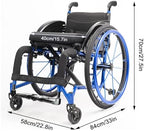 Sports and Leisure Wheelchairs for Adults,Sports Light Transport Mobile Wheelchair,Self-propelled Aluminum Alloy Portable Manual Wheel Chair,Adjustable Footrest and Seat Height(Blue)