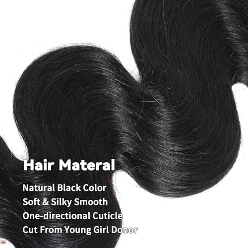 15A Raw Indian Human Hair Bundles Body Wave Bundles Human Hair,Triple Lifespan Virgin Remy Hair,No Tangle Shedding,Keep Texture Silky Soft After Multiple Washes (3 Bundles Natural Black, 20 22 24)