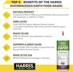 HARRIS Diatomaceous Earth Food Grade, Half Pound with Easy Application Puffer Tip