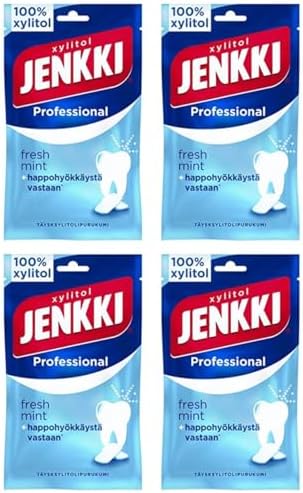 Cloetta Jenkki Xylitol Professional Freshmint Chewing gum 4 Pack of 90g
