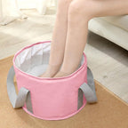 Collapsible Bucket for Soaking Feet, Portable Travel Foot Bath Tub, Foot Soaking Bath Basin Portable, Collapsible Organizer for Laundry, Clothes, Travel and Home, Pink