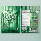 Burst Energy Gum - 45mg Caffeine Per Piece | Focus & Energy Burst | Extra Strength in Functional Gum | Arctic Mint Flavor | Pre-Workout, Long Days & Nootropic | 8 Packs of 8 (64 Pieces)