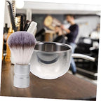 minkissy Nylon Hair Shaving Brush and Double Layer Stainless Steel Shave Bowl Lathering Mug for Traditional Wet Shaving Combination