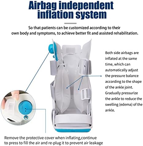 Air Cam Walker Fracture Boot, Medical Inflatable Walking Boot, Orthopaedic boot for Sprained Ankle, Stress Fracture, Broken Foot or Achilles Tendonitis (Manual Inflation, S)
