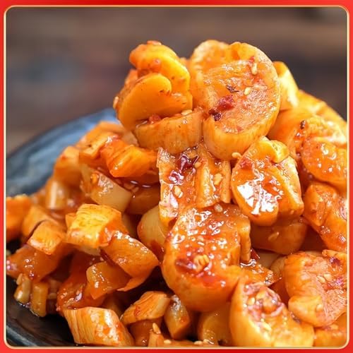 JOIYSVEN Spicy Pickled Radish, Crisp and Spicy Radish Kimchi, Korean,served with Rice, Noodles, or As A Snack. 400g, 14.1 Oz
