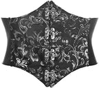Lavish Dark Crushed Velvet Corset Belt Cincher w/Clasps