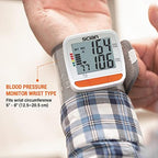 Scian Wrist Blood Pressure Monitor, Automatic Blood Pressure Machine Wrist Cuff with Large LCD Display, 2 Users 180 Memory for Home & Travel Use
