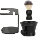 Deluxe Shaving Kit for Men, 3 in 1 Shaving Set Includes Shaving Brush & Shaving Bowl & Brush Stand, Stainless Steel Shaving Bowl & Stand, for Father Husband Boyfriend Birthday and