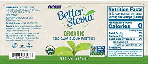 Stevia Extract Organic Now Foods 8 oz Liquid