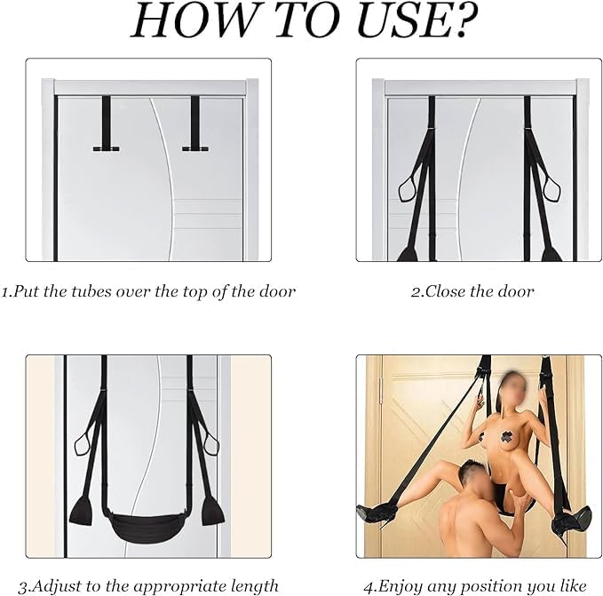 Over The Door Swing Sex Adults Heavy Duty Door Mount Sex Slingshot Swing for Adults,Adjustable Sex Straps Door Bondage Holds up to 300lbs Bondage Spreader Leg Open for Women Sweater 17MA