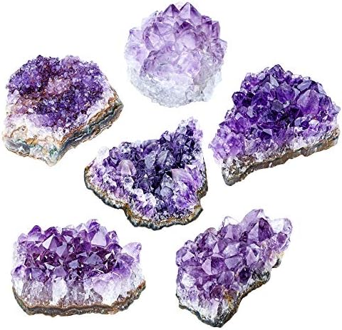 Jovivi Amethyst Clusters, Natural Raw Amethyst Geode Healng Crystals Stone Rock Crystal Cluster Druzy Gemstone Specimen for Witchcraft