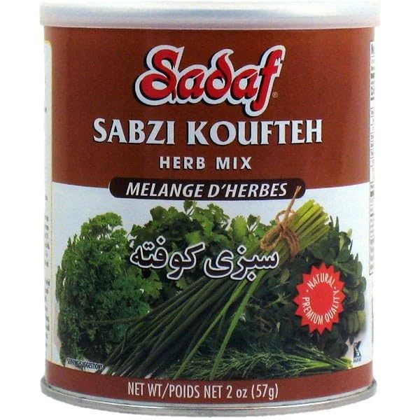 Sadaf Sabzi Koufteh - Dried Herbs Mix Sabzi Koufteth - Persian Spices for Cooking and Food Flavoring - Natural Herb Mix - Persian Seasoning - Kosher - 2 Oz Can