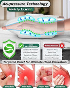Lunix LX3 FSA Carpal Tunnel & Wrist Pain Relief Device, Heated Air Compression Hand Massager Machine for Arthritis & Finger Numbness, Cordless, Lunar White