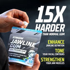 GYMGUM Jawline Gum Ultra Hard Chewing Gum | No Calories, No Sugar, No Artificial Sweeteners | Keto Friendly Mewing Gum for Jawline Training & Exerciser (10 Count (Pack of 1), Arctic Mint)
