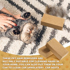 Pet Hair Remover Sponge Cat and Dog Hair Sponge Rubber Pet Fur Lifter Removal Tool, Remove from Furniture, Carpet, Bedding, Clothing, 6.26 x 3.28 x 1.89 Inch (Khaki,3 Pack)