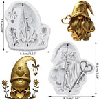 Lingzhi Christmas Gnome Fondant Molds Santa Claus Silicone Mold Dwarf Chocolate Mold for Cupcake Topper Cake Decoration Candy Sugar Craft Gum Paste Polymer Clay Set Of 2