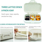2 Pack Pill Organizer Box - Small Pill Dispenser Home Travel Essentials Supplement Holder Portable Vitamin Case 8 Compartment & 3 Compartment Container Daily Medicine