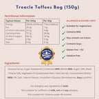 Walkers Nonsuch Treacle Toffees Bag 5.29 oz (Pack of 3) - Chewy Black Treacle English Toffee Candy, Traditional English Sweets, Gluten Free British Butter Candy, Imported from UK