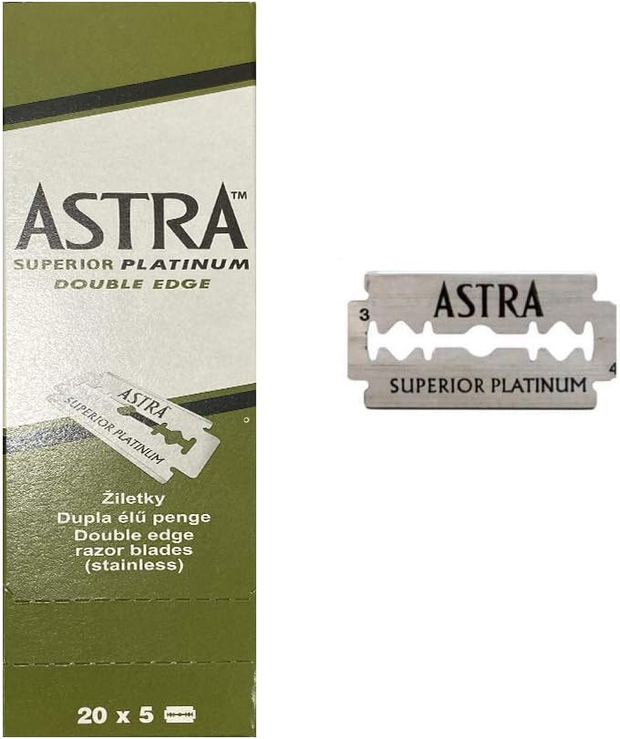 Astra Superior Platinum Double Edge Shaving Razor Blades 200 pcs Barber Favored