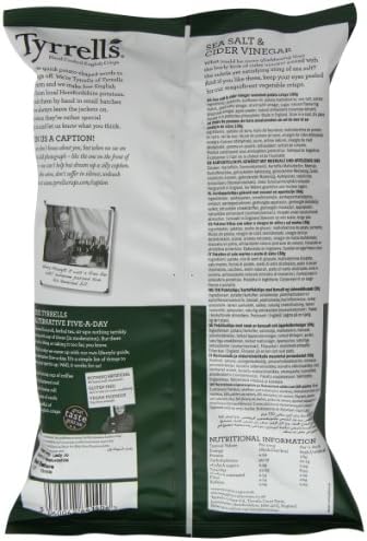 Tyrrells Cider Vinegar and Sea Salt Crisps 150 g (Pack of 12)