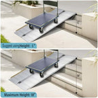 6FT Wheelchair Ramp, Non-Skid Aluminum Folding Portable Wheel Chair Ramp Home Steps Scooter Car, Doorways Curbs Stairs Ramp 600LBS Capacity, 72" L x 29" W