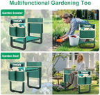 TomCare Garden Kneeler and Seat 11.14” Wider Larger Soft Kneeling Pad Garden Bench with 2 Large Tools Pouches Heavy Duty Foldable Garden Stool Gardening Gifts for Women Men Gardeners Seniors, Green