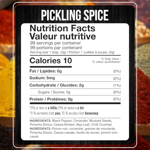 Fresh Finest Pickling Spice – 10.5 oz Pickling Spice Mix for Canning Pickles – Premium Mixed Spices with Intense Flavors – Ideal Seasoning Mix for Homemade Canned Pickles