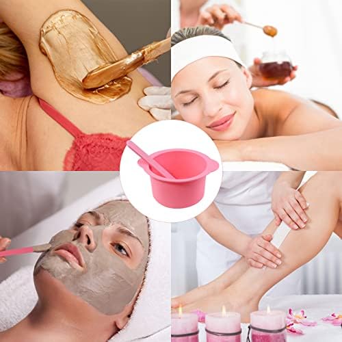 2Pcs Wax Pot Liner,Silicone Wax Warmer Liner with 2 Pcs Wax Sticks, Non-Stick Wax Pot Silicone Bowl Replacement,Reusable Wax Melt Liners Wax Warmer Liner Bowl for Hair Removal