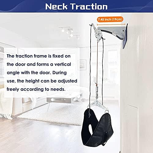 Neck Stretcher Cervical Traction Device Neck Pain Relief Hammock For Home Use Spine Decompression Machine Harness Sling Physical Therapy Massager Overhead Traction