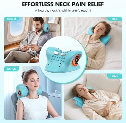 Smedz Neck Massager 2026 New Upgrade 3 in 1 Portable Massager with Heat &Comfortable Stretching–Adjustable Intensity for Neck & Shoulder Relaxation at Home, Office