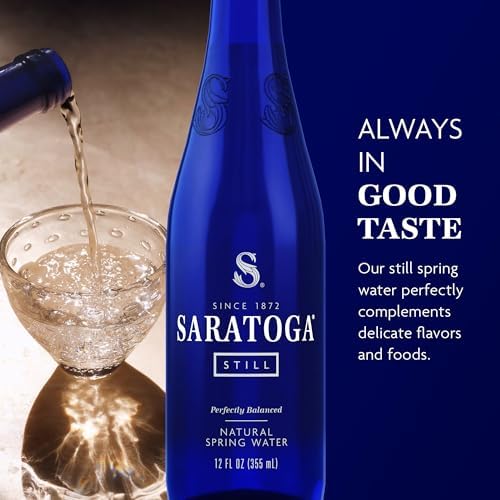 Saratoga Spring Water Bottles, 24 Pack – Still Bottled Water - Glass Bottles - 12 Fl Oz