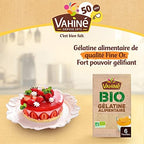 Vahiné Organic Gelatin Sheets – Premium Gold Grade (230 Bloom) – 6 Sheets (10g) – Unflavored Gelatin – Gelatina Sin Sabor – 吉利丁片 – French Import