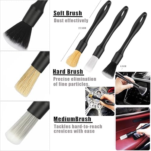 26Pcs Car Detailing Kit, Car Detailing Brush Set, Auto Detailing Drill Brush Set, Car Detailing Brushes, Car Wash Kit, Car Accessories For Men, Car Cleaning Tools Kit for Interior, Exterior, Wheels