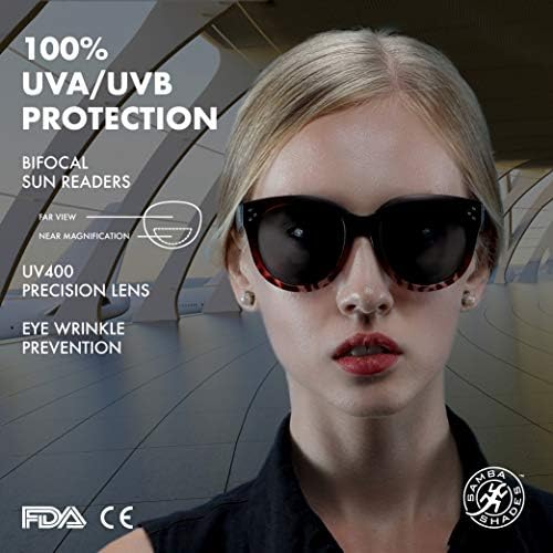 SAMBA SHADES Bifocal Sunglasses for Women Oversized Built In Reading Lenses- Round Readers Under the Sun