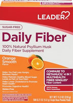 Leader Psyllium Husk Powder Supplement 4-in-1 Fiber for Digestive Health, Plant Based 100% Natural Psyllium Husk Daily Fiber, Sugar Free, Gluten Free, Non-GMO (10 OZ)