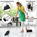 Yangbaga Long Handled Dust Pan and Broom Set for Home,Heavy Duty Metal Dustpans and Brooms,Upright Stand Up Design,54"Outdoor Broom and 38" Dustpan Combo for,Lobby Floor, Yard,Home Kitchen Office Use