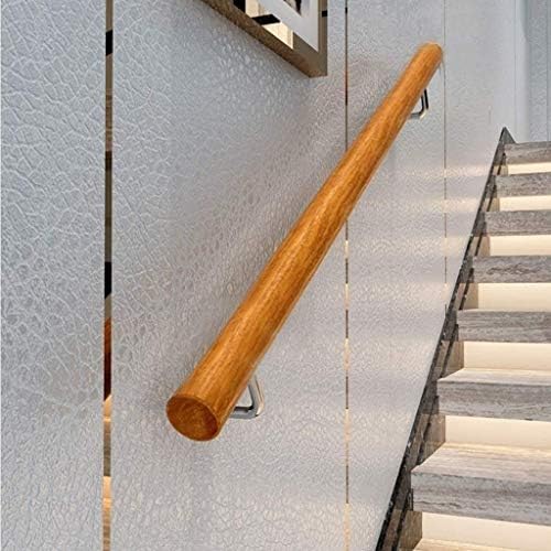 Handrail Wooden Stair Banister Handrail - 1Ft-20Ft Complete Kit, Corridor Non-Slip Stair Railings Support Rod, Loft Villa Indoor and Outdoor Wall Stair Grab Bar Kit/12Ft