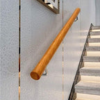 Handrail Wooden Stair Banister Handrail - 1Ft-20Ft Complete Kit, Corridor Non-Slip Stair Railings Support Rod, Loft Villa Indoor and Outdoor Wall Stair Grab Bar Kit/12Ft