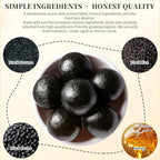 CHADUO Black Sesame Balls Handmade No Additives Sesame Snacks with Black Sesame Seeds Black Beans Black Rice Hair Support & Natural Shine 9.88oz/280g Roasted Sesame & Honey Aroma–Subtly Sweet, Lightly Cloying 黑芝麻丸 手工黑芝麻丸