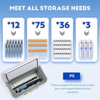 CGOLDENWALL Portable Insulin Cooler Box for Max.12 Pens, 7.5 * 3 * 2.7inches Internal Capacity 32-64℉ Setting with 5V 13600MAH Battery Mini Medicine Refrigerator for Home &Outdoor Use